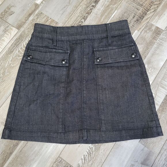 Frame Broome Street Black Denim Skirt Size 26 - Picture 1 of 8